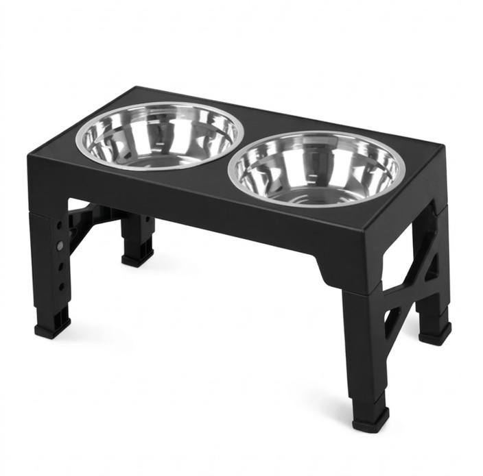Adjustable Elevated Dog Feeder with Double Stainless Steel Bowls – Raised Food & Water Stand for All Dog Sizes