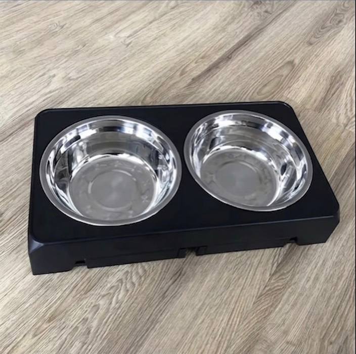 Adjustable Elevated Dog Feeder with Double Stainless Steel Bowls – Raised Food & Water Stand for All Dog Sizes