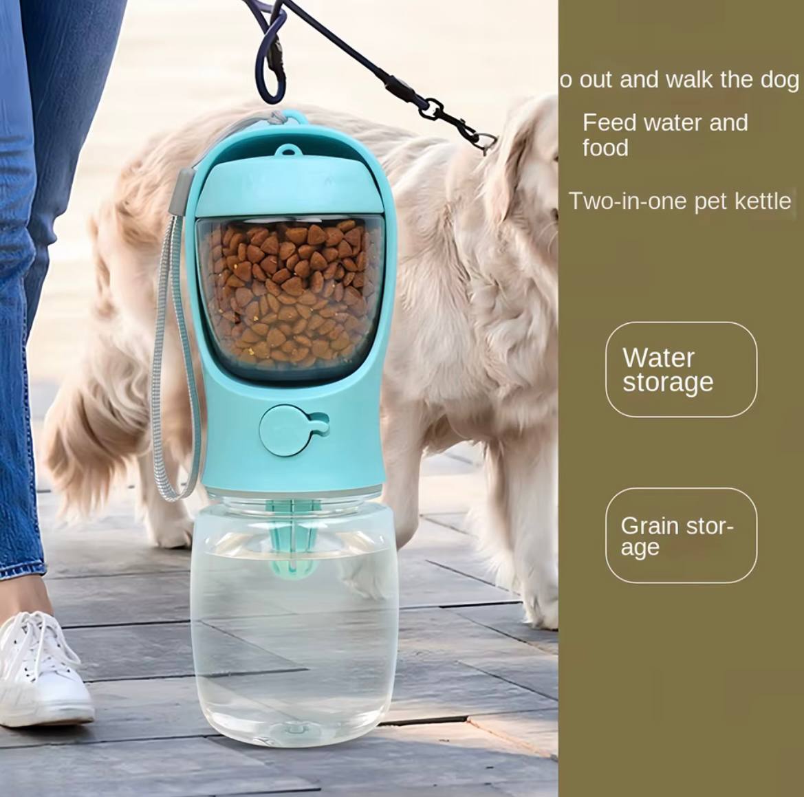 Portable Dog/Cat Water Bottle with Storage Food and Water Container